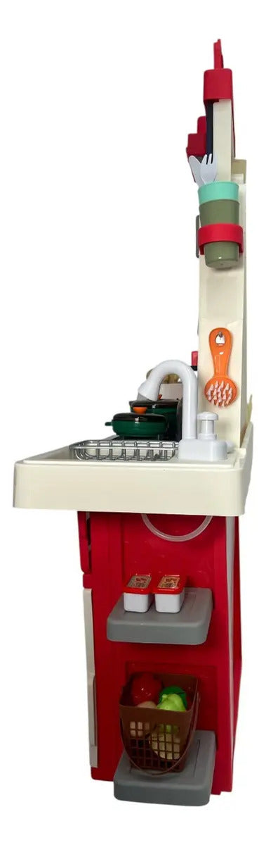 Cocina Infantil Marca Candy Toys Rosa Con 101 Piezas