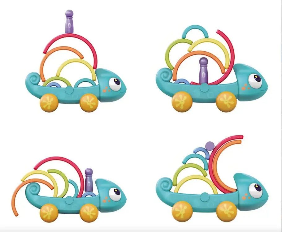Juguete Didáctico Camaleón De Colores Con Aros Arcoíris