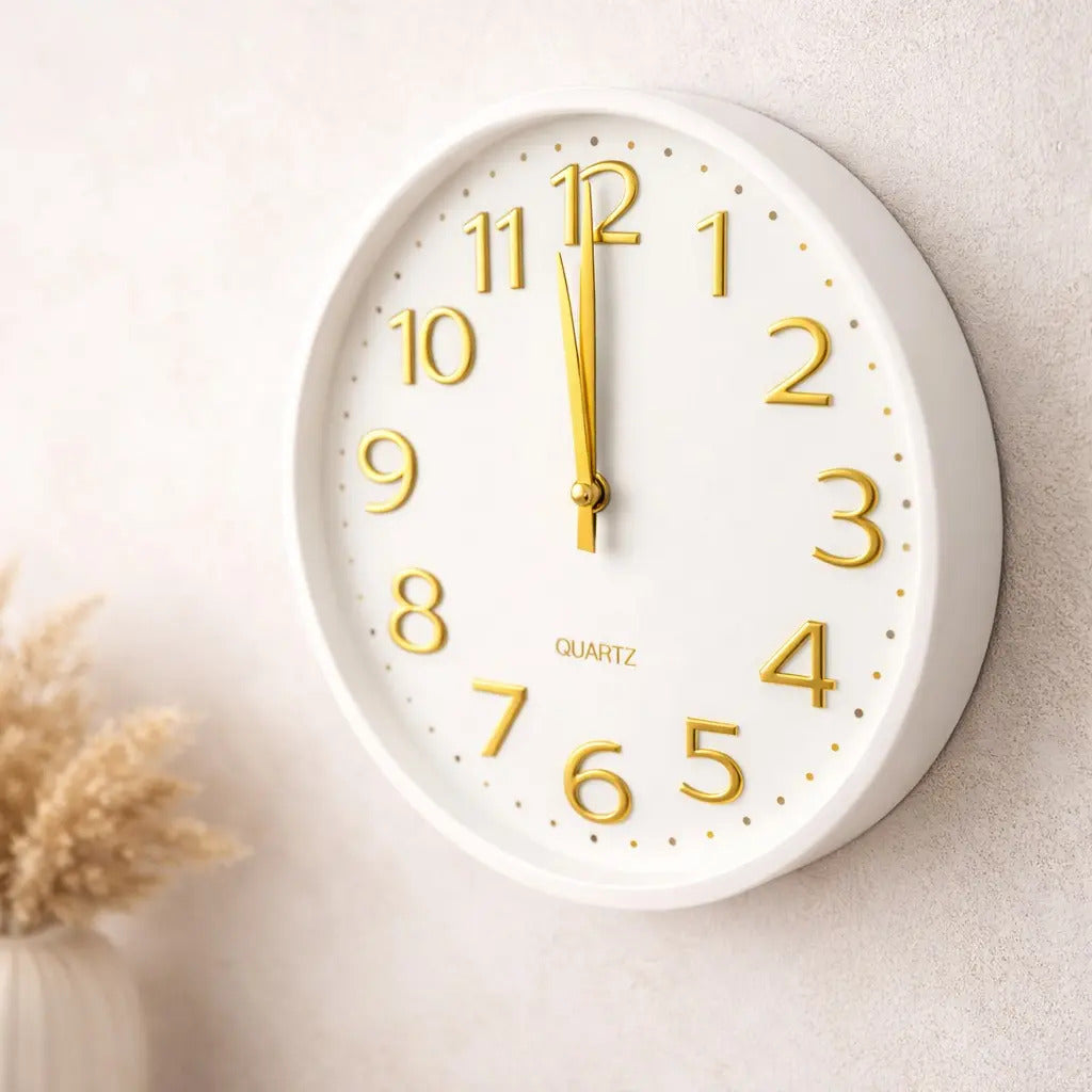 Reloj De Pared Quartz 30x4x30 Cm Limpio Moderno 4 Colores
