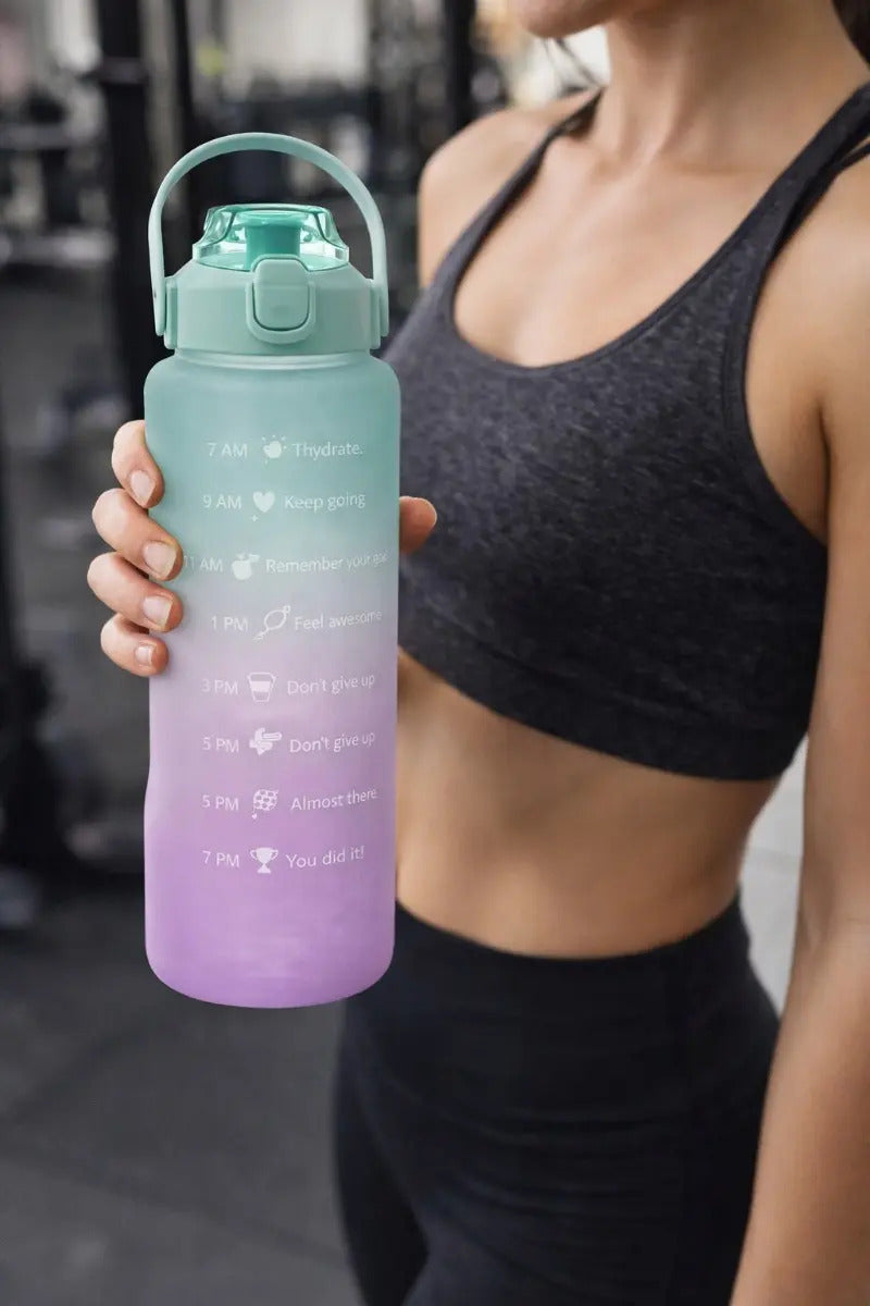 Vaso 2000ml Degradado Bpa Free Con Boquilla Y Stickers 3d