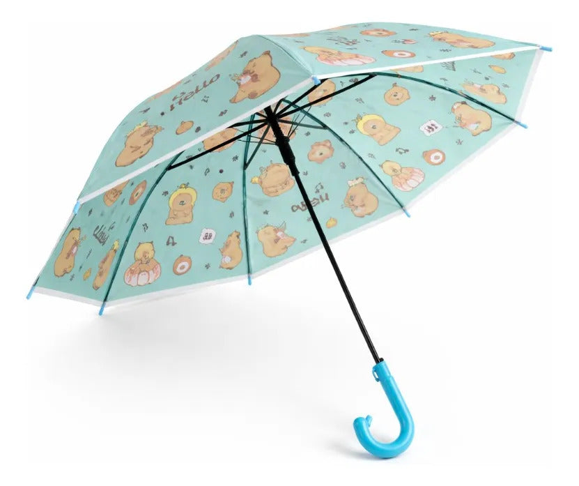Paraguas Infantil Diseño Capibara 4 Colores 67 Cm 8 Varillas