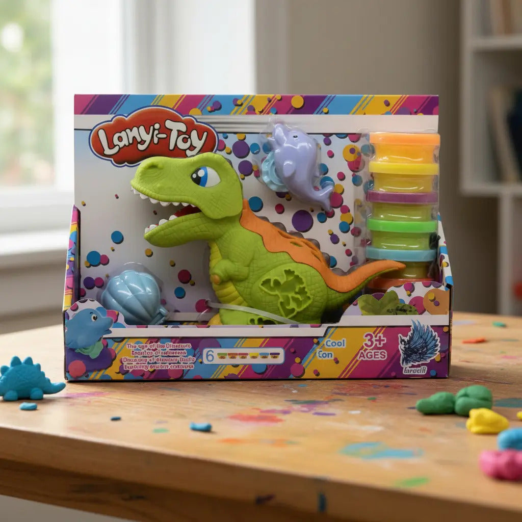 Set De Plastilina Dinosaurio Con Moldes Y 5 Plastilinas