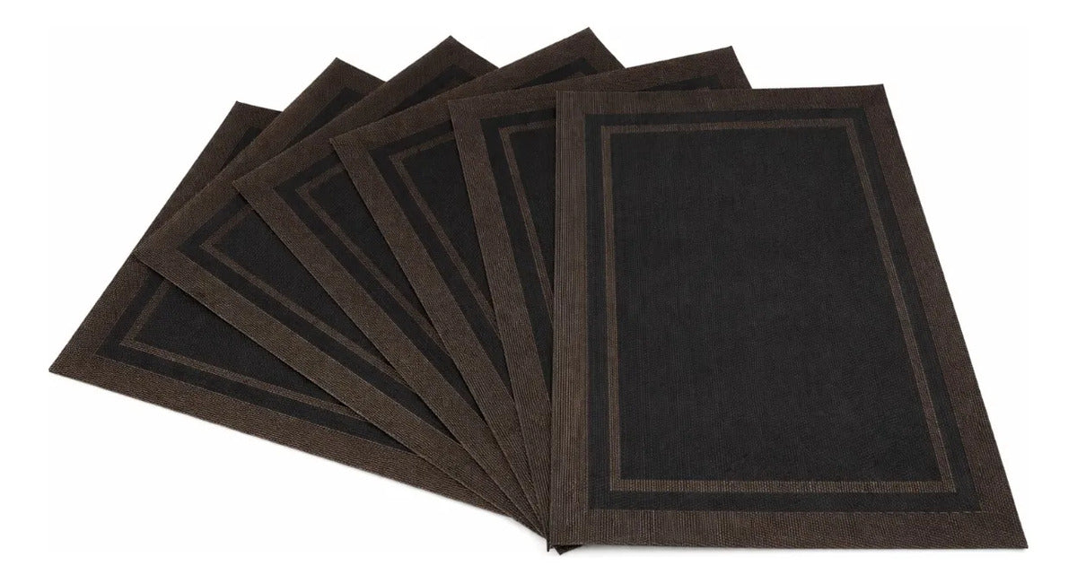 Manteles Individuales Juego 6 Piezas Diseño Marco 3 Colores