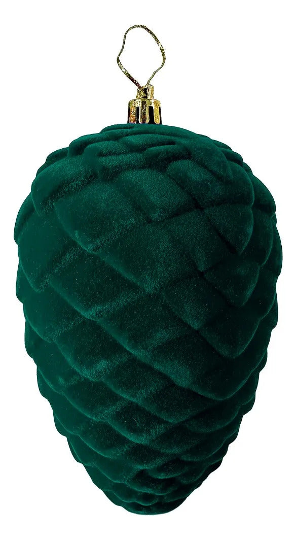 Adornos Navideños Lluvia Piña de Pino Verde 4 Piezas