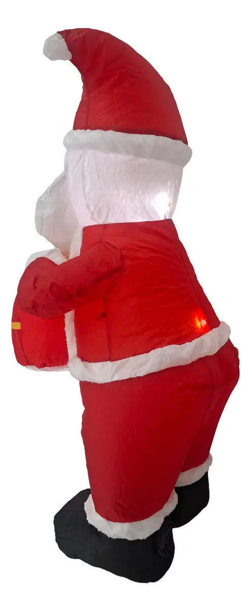 Inflable Navideño Santa Claus Con Regalo Marca Lluvia