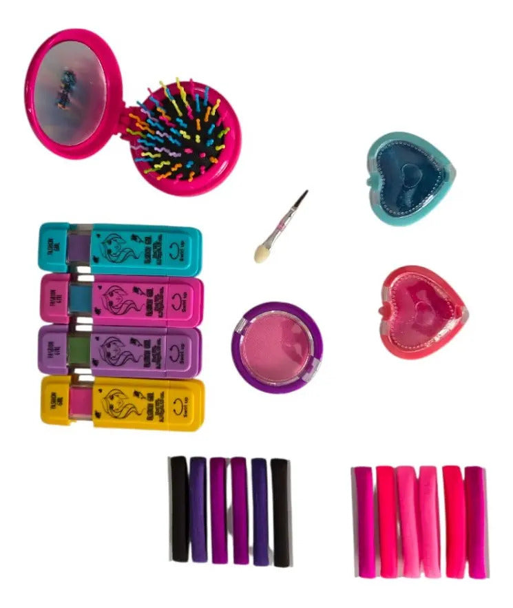 Set Para Mechas Y Maquillaje 21 Piezas Candy Toys