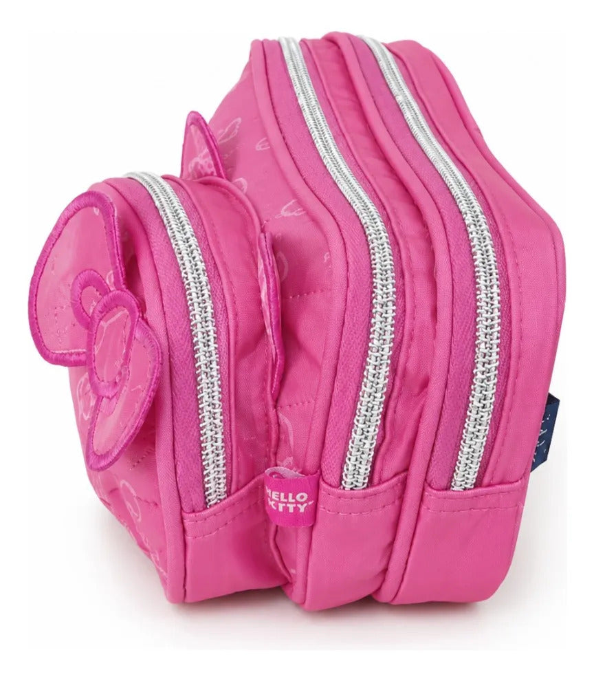 Lapicera Ruz Hello Kitty Fucsia Doble Cierre Acolchada