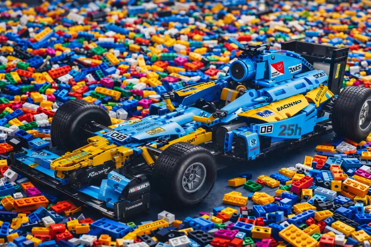 Carro Tipo Fórmula 1 Azul De Bloques 1698 Piezas Escala 1:8