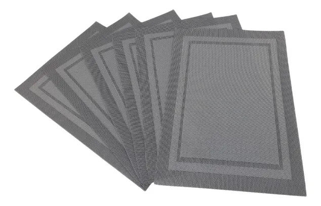 Manteles Individuales Juego 6 Piezas Diseño Marco 3 Colores