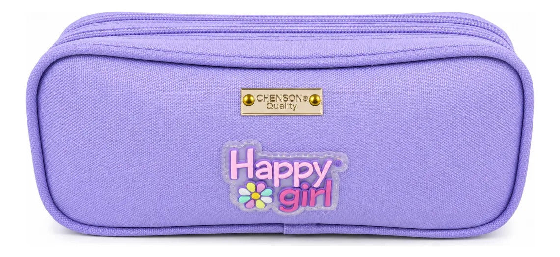 Lapicera Chenson Happy Girl Dos Cierres Color Lila Pastel