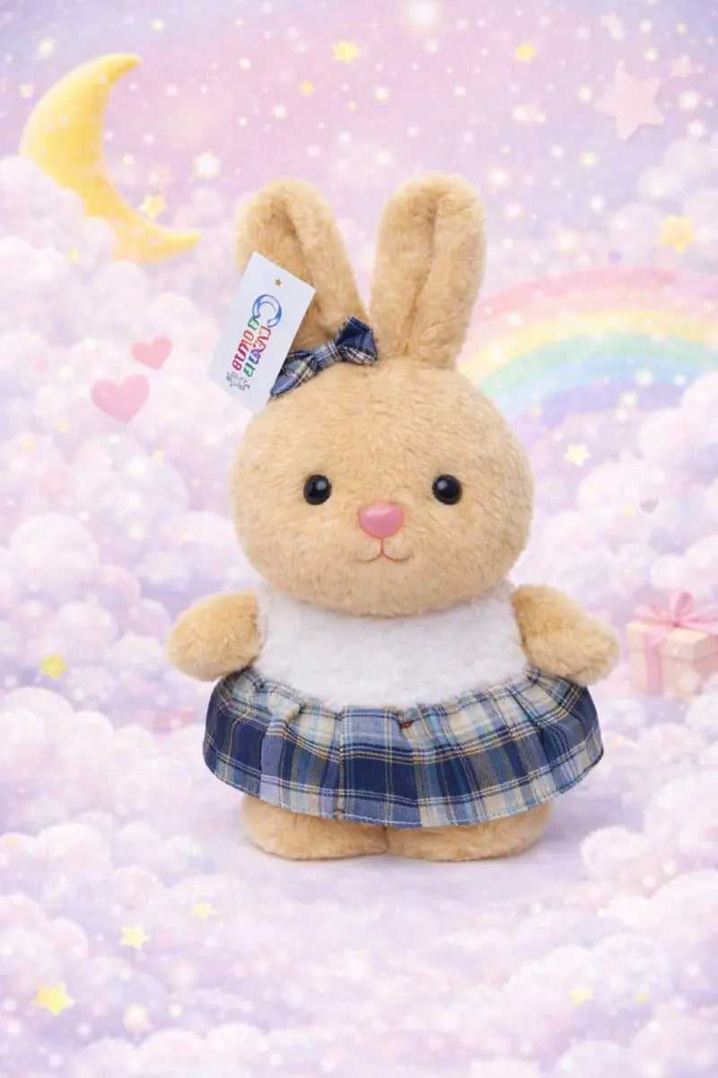 Peluche Conejita Con Vestido Cuadros 2 Colores 31 Cm