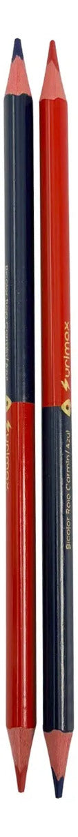 Lápiz Bicolor Surimax Rojo Azul Triangular Caja 10 Piezas