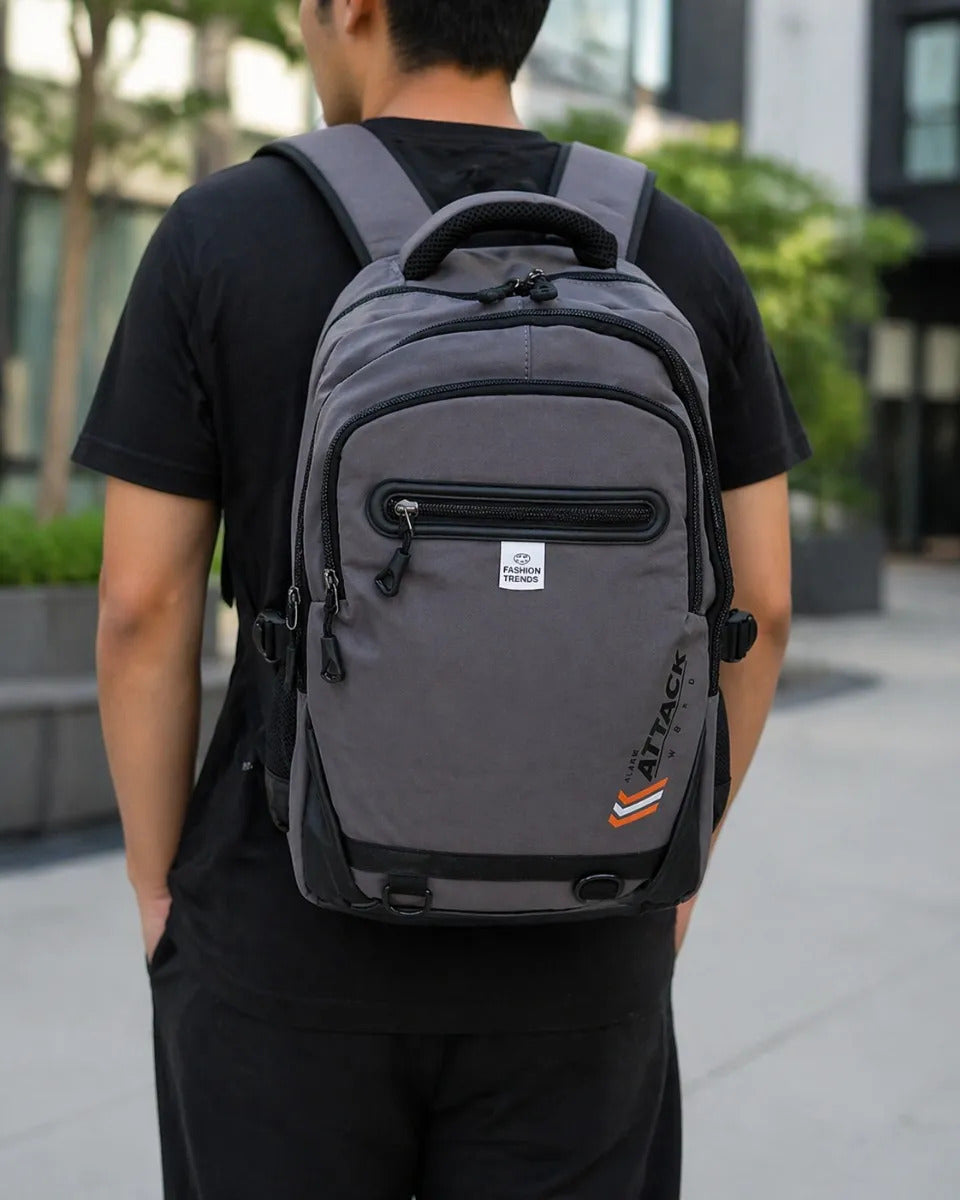 Mochila Lluvia Gris Premium Gran Capacidad Antirrobo