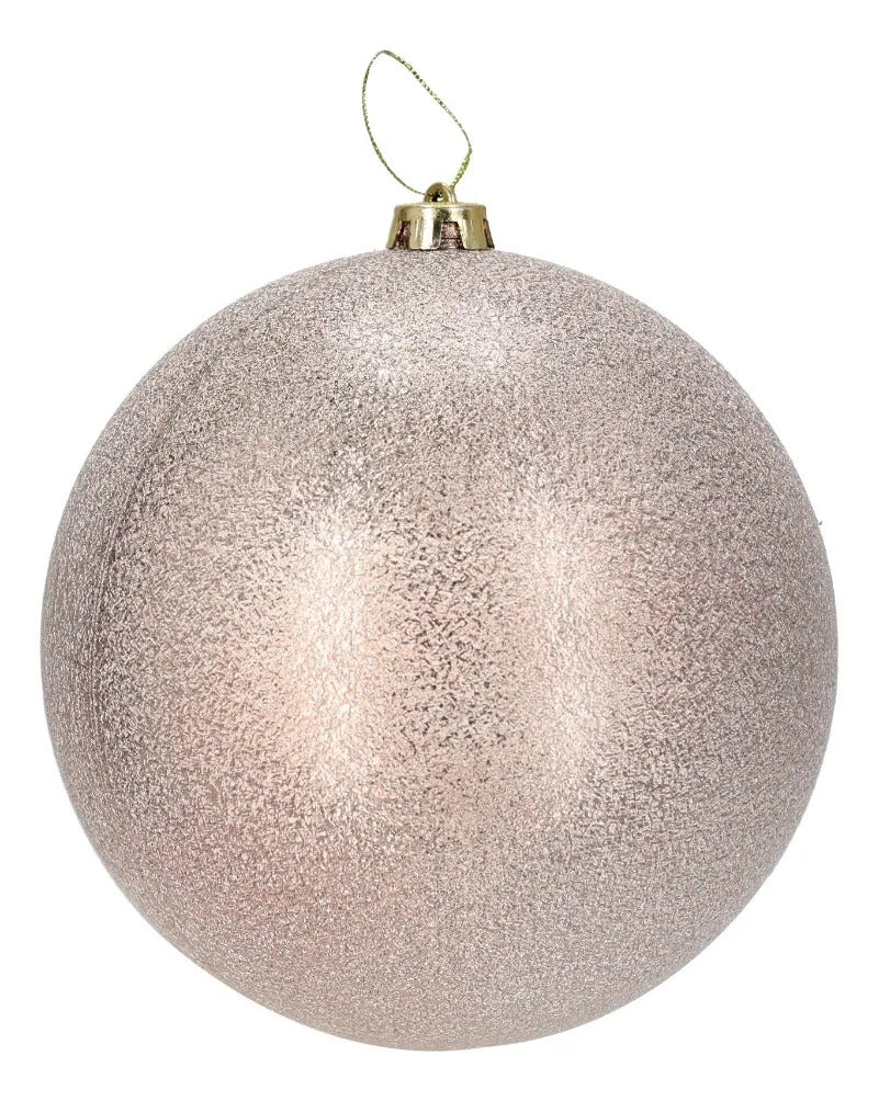 Esfera Lluvia Gigante Champagne Rosado Escarchado 20 cm
