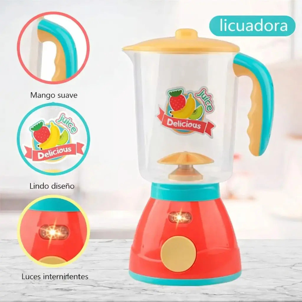 Licuadora Infantil Candy Toys Con 4 Accesorios Y Movimiento
