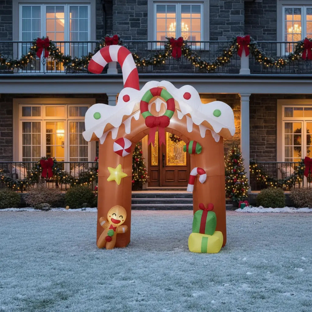 Arco Navideño Inflable Con Música Y Sensor 360x70x200 Cm