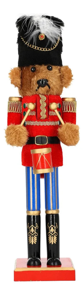 Cascanueces lluvia Oso Soldado Musical De Madera 30 Cm