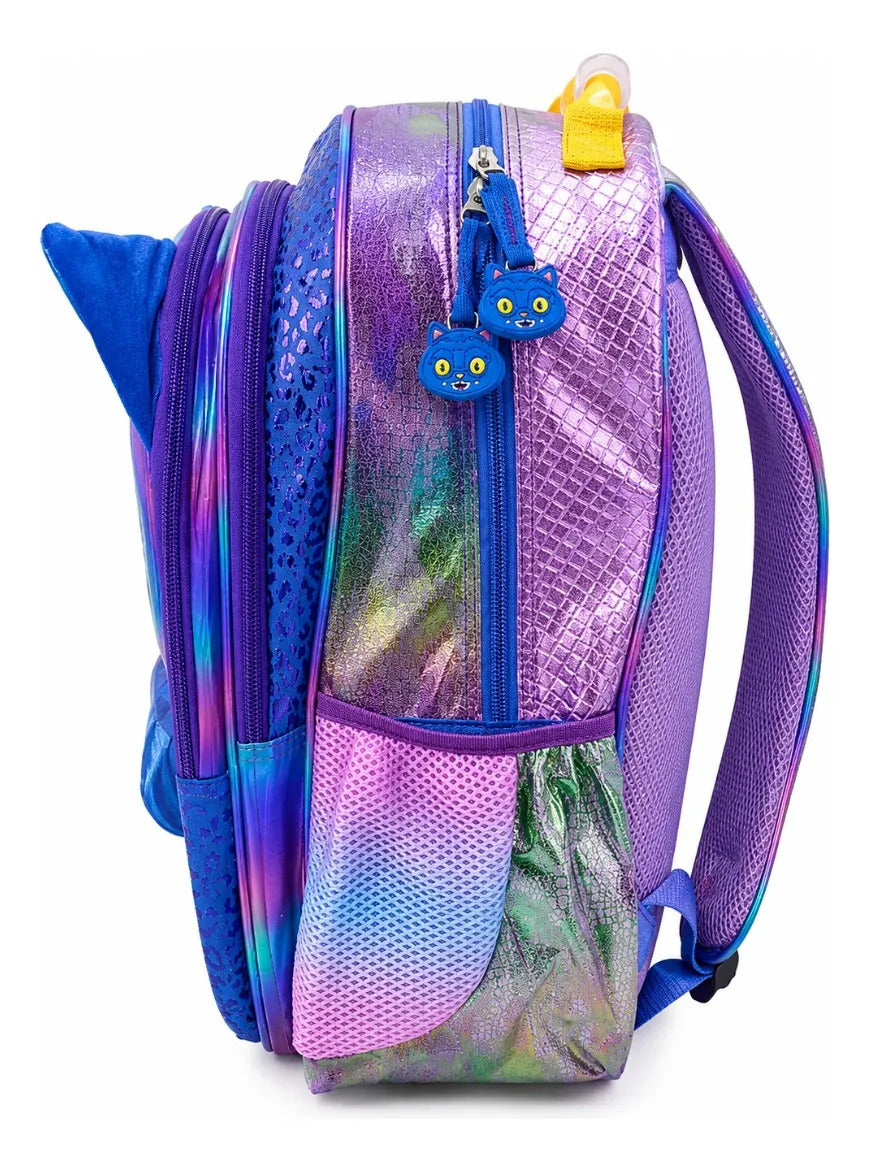 Mochila Escolar Lluvia Cheshire Cat Guerreras K-pop Con Luz