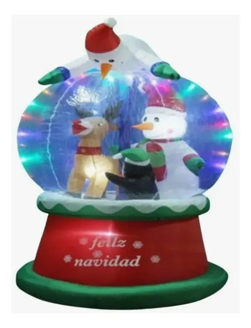 Inflable Navideño Esfera De Nieve Luces Led 180x110x110 Cm