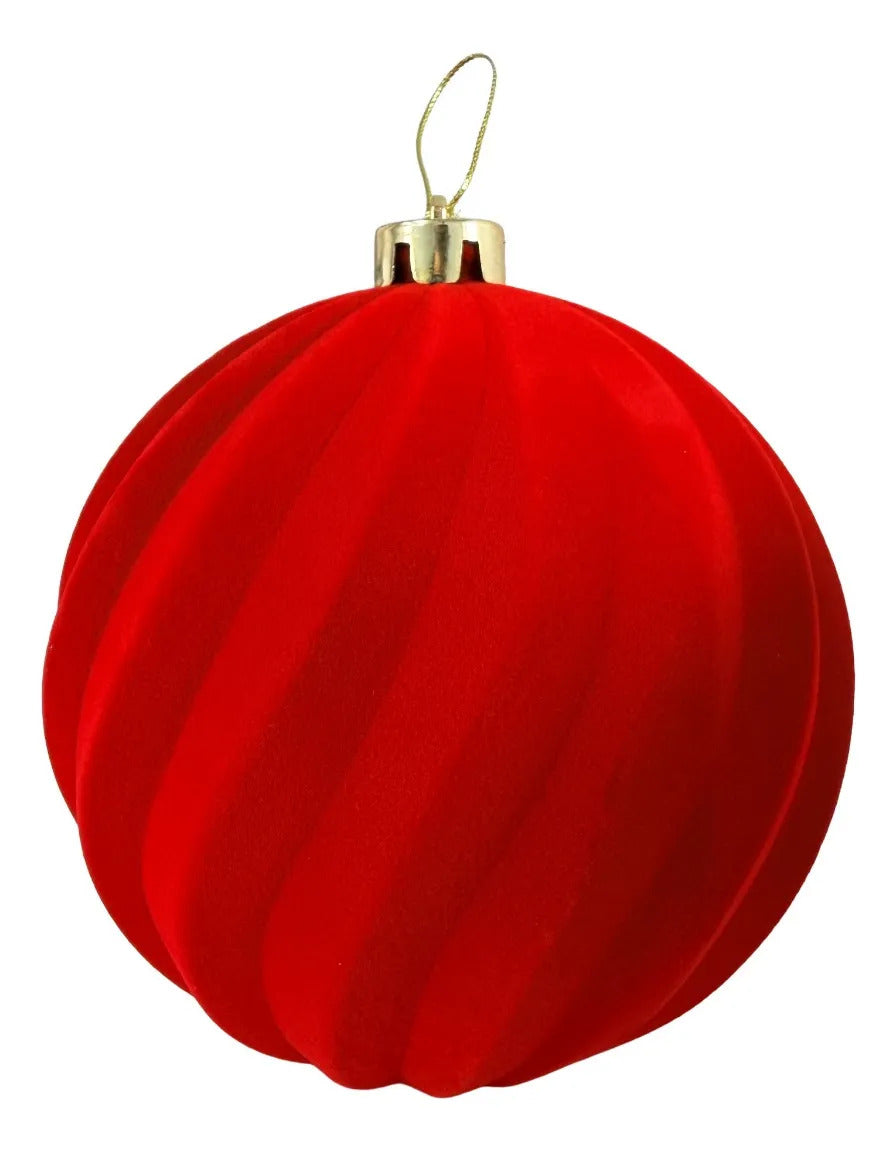 Esferas Navideñas Lluvia Rojo y Dorado 3 Piezas 15 cm