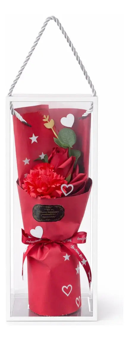 Arreglo Floral Rosas 3 Colore En Caja Transparente 29x6x12