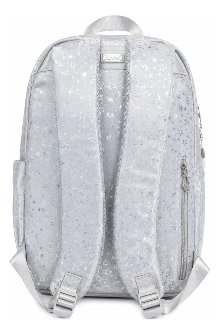 Set Mochila Juvenil Tres Piezas Lluvia Plata Aterciopelada