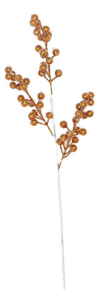 Vara Lluvia Racimos Dorado Cobre Escarchado 50 cm