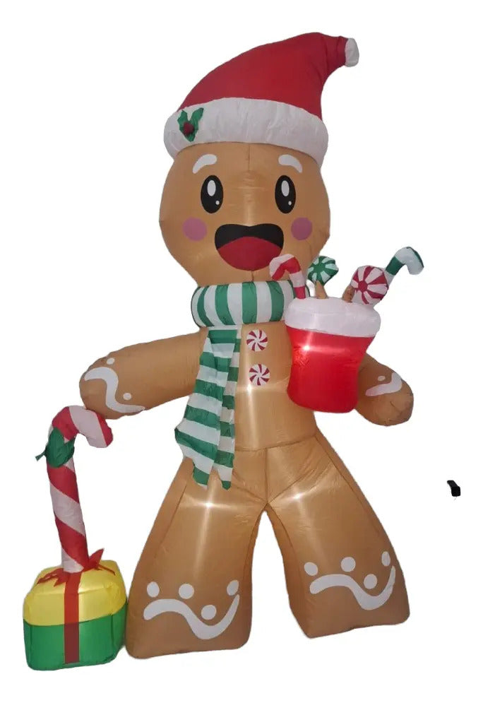 Inflable Navideño Galleta De Jengibre Marca Lluvia