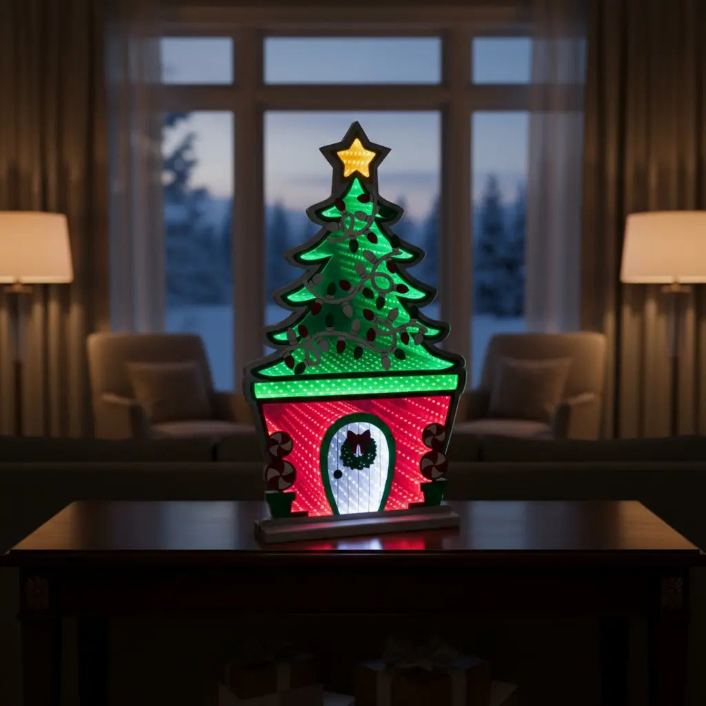 Árbol Navideño Luz Infinita 65x45x2 249 Luces Marca Lluvia