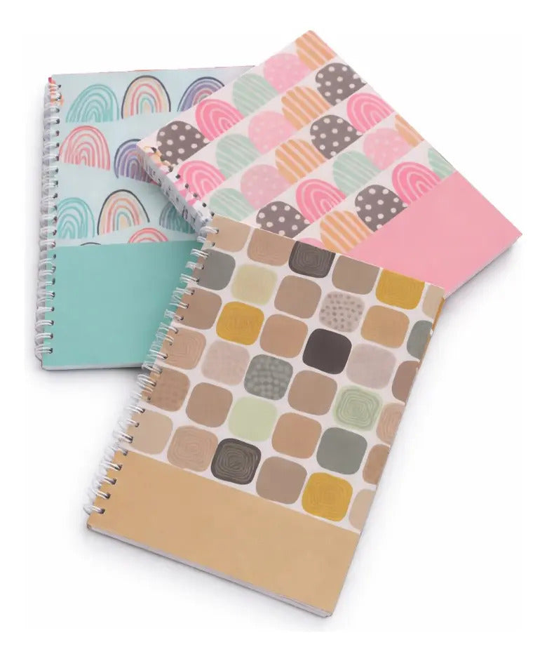Libretas 3 Piezas Cuadro Chico Colores Pastel Surimax