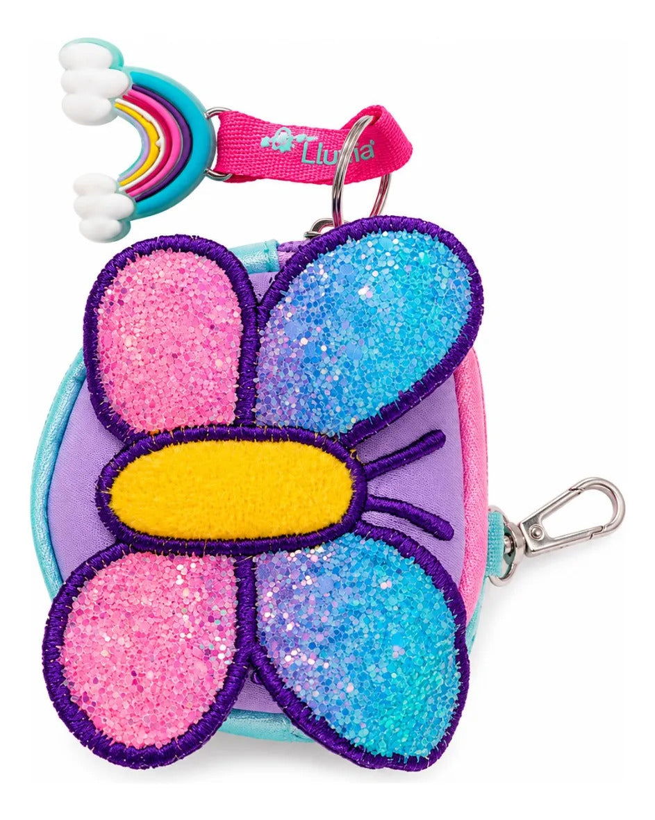 Mochila Escolar Unicornio Lluvia Tornasol Mariposa Monedero