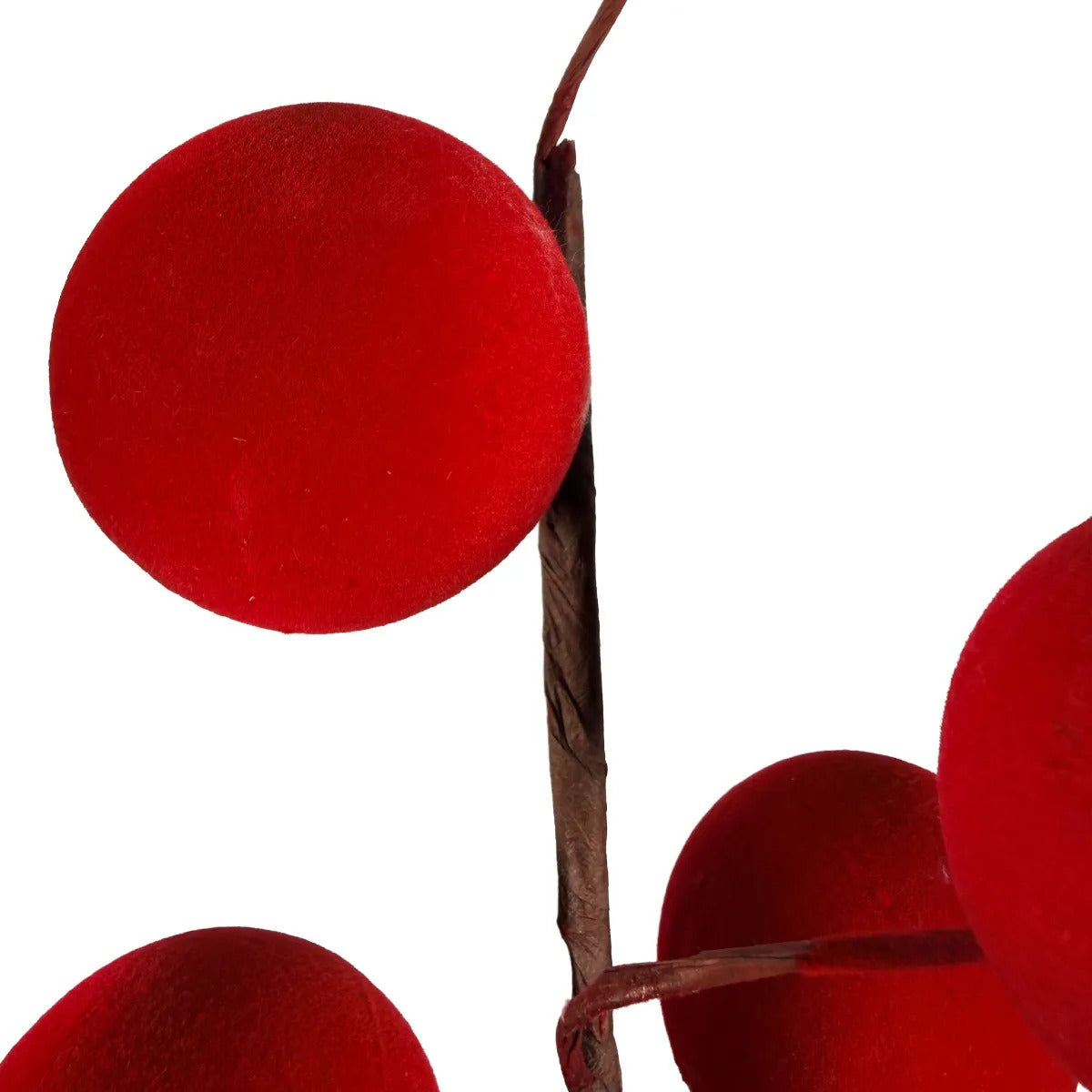 Rama Navideña Lluvia con Bayas Grandes Rojas 7.5cm