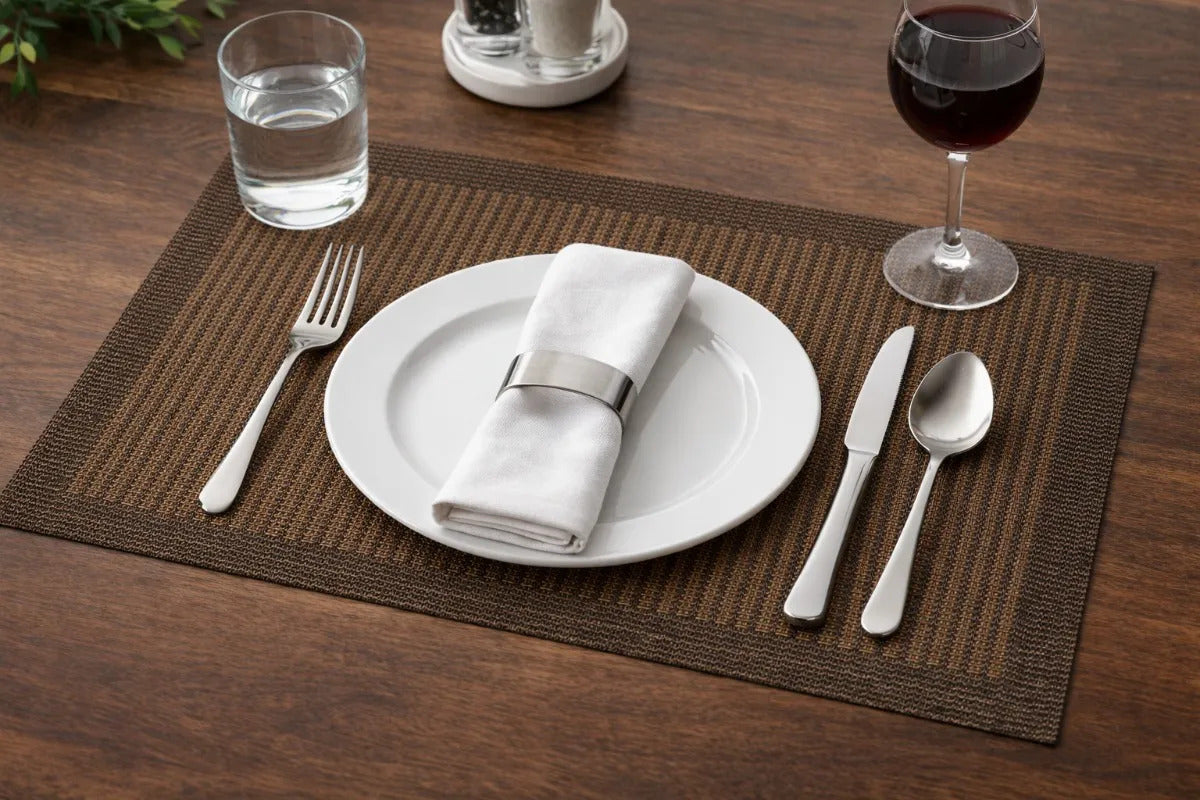 Manteles Individuales 6 Piezas Diseño Tejido Moderno Rayas
