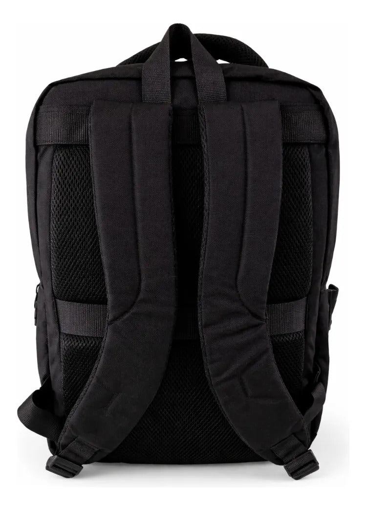 Mochila Lluvia Negra Con Bolsillos Laterales Expandibles