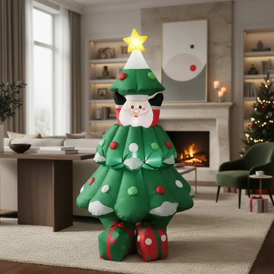 Inflable Navideño Pino Con Santa Y Regalos 240×100×100 Cm