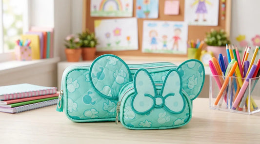 Lapicera Escolar Ruz Minnie Verde Menta Compartimientos