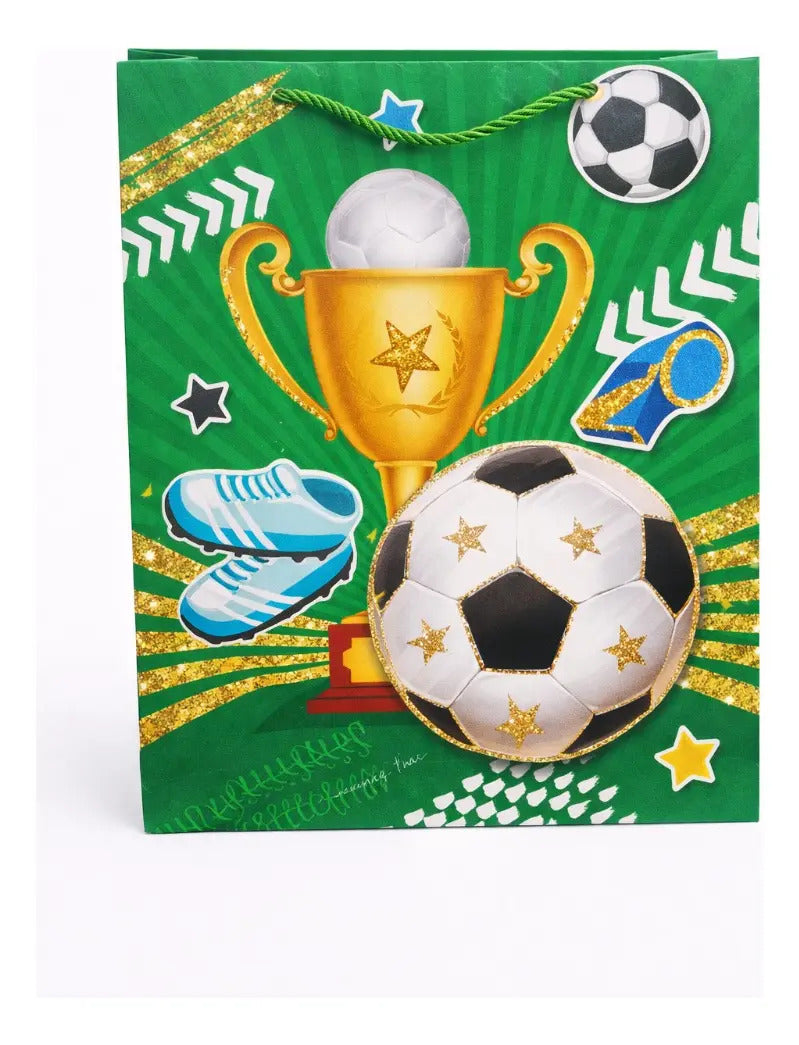 Bolsas De Regalo Una Docena Diseño Balón De Fútbol Surimax
