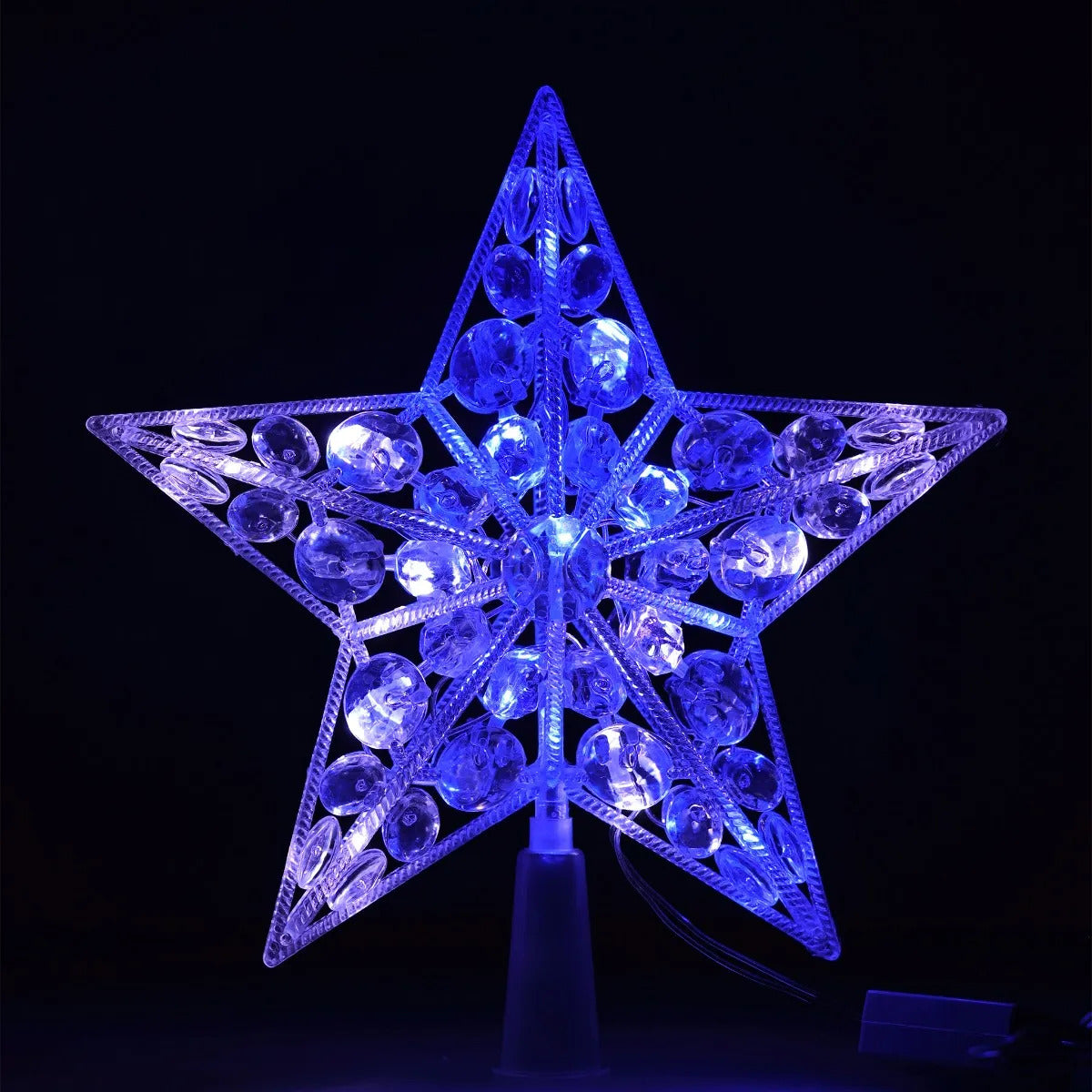 Punta De Árbol lluvia Estrella Con Piedras Cristalinas 25 Cm