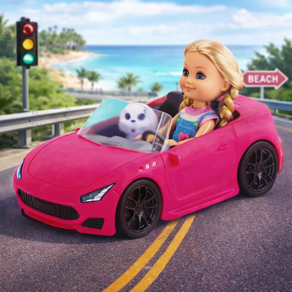 Muñeca Candy Toys Nini Love Con Carro Y Mascota 3 Piezas