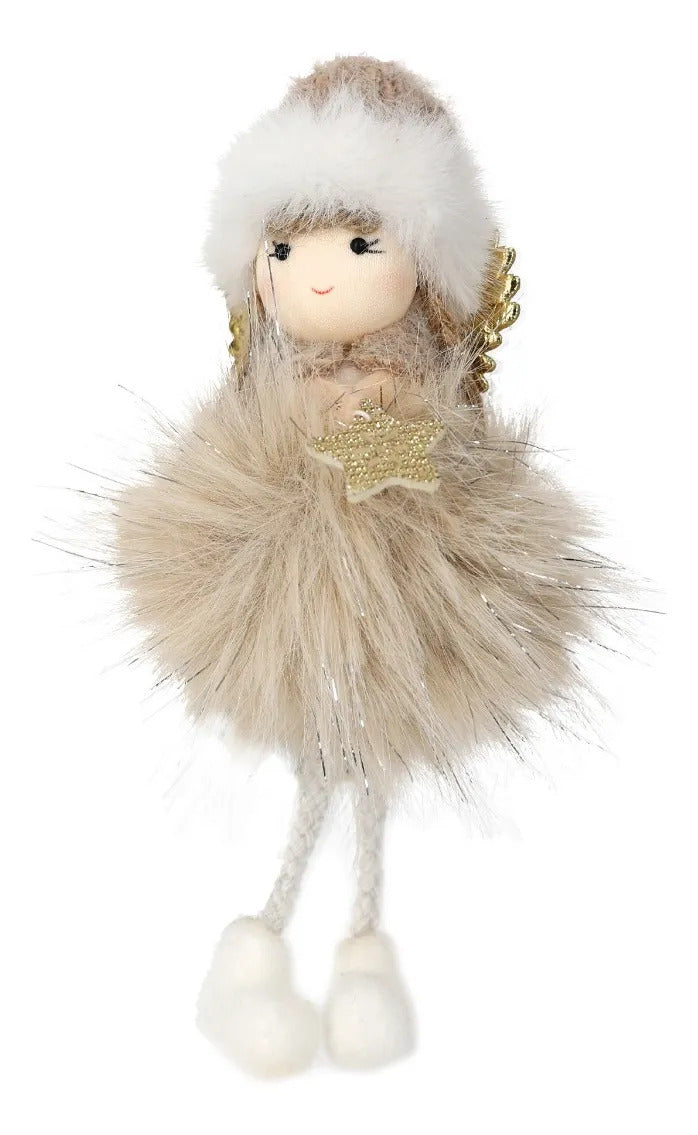 Set Lluvia 3 Hadas Beige con Glitter Dorado