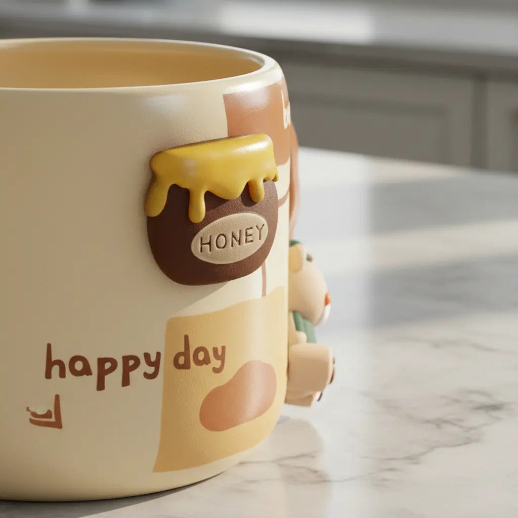 Taza Personalizable Con Pines Y Cuchara Metálica 380ml