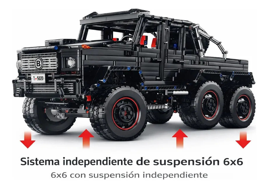Pickup Todoterreno 6x6 De Bloques Escala 1:8 3173 Piezas