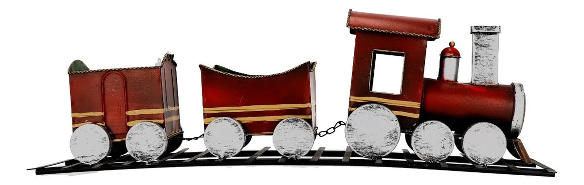 Tren Navideño Lluvia Expreso De Navidad Metálico Vintage