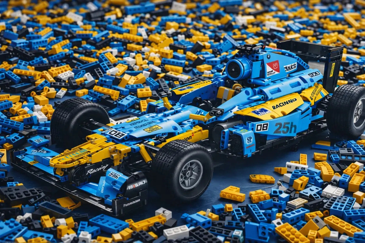 Carro Tipo Fórmula 1 Azul De Bloques 1698 Piezas Escala 1:8