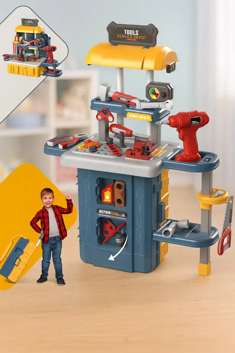 Mesa De Herramientas Infantil 3 En 1 46 Piezas Candy Toys