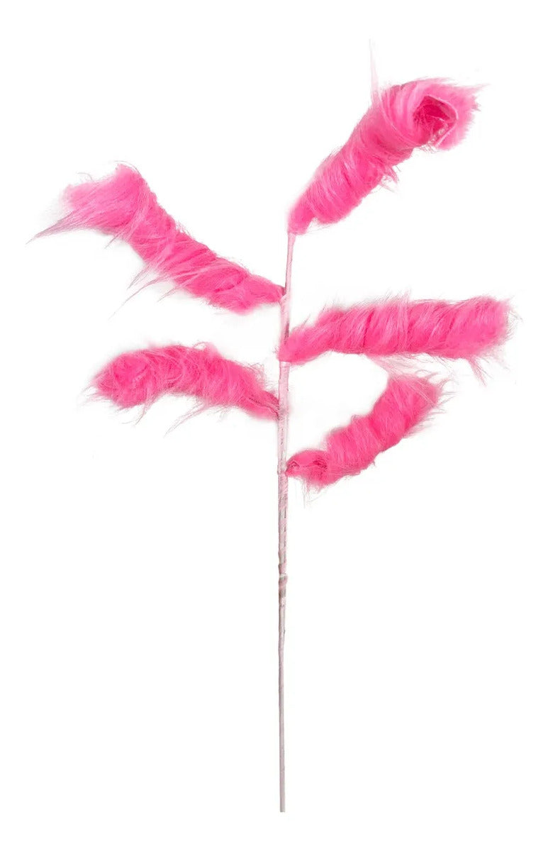 Rama Navideña Lluvia Rosa Chicle con Curlis 68cm