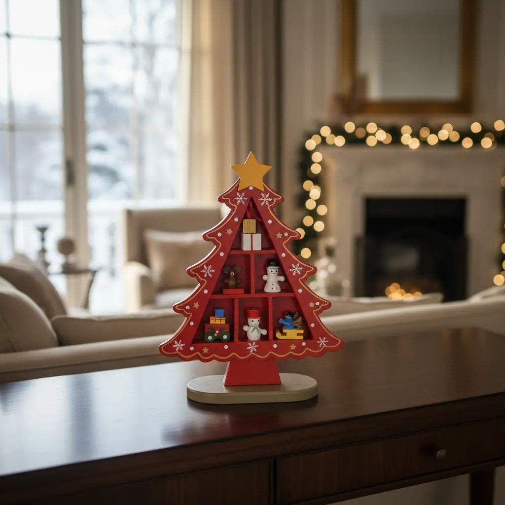 Árbol Navideño De Madera 3 Piezas Marca Lluvia