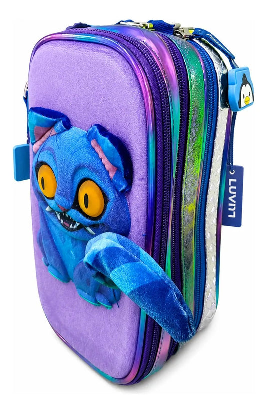 Lapicera Escolar Lluvia Gato De Cheshire Ojos Con Luz Led