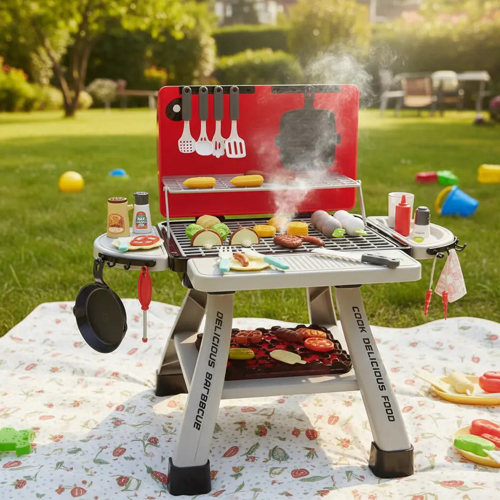 Parrilla Infantil Marca Candy Toys Con Vapor Y Luz 65 Piezas