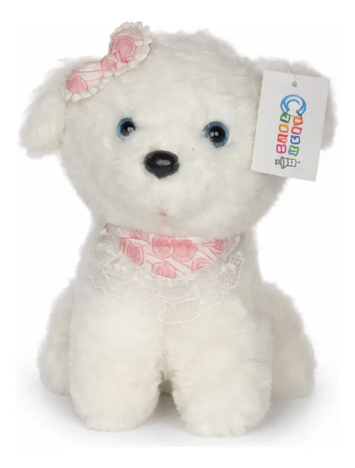 Peluche Perrita Con Mandil De Encaje 2 Colores 15 Cm